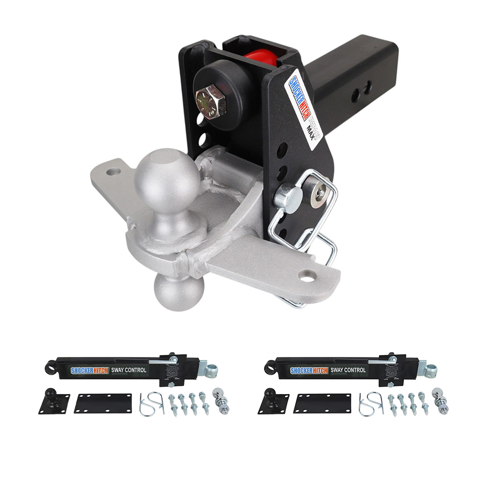 Shocker 20K Impact Max Dual Cushion Hitch Combo Ball & Sway Control Towing Kit - 2-1/2" Receiver