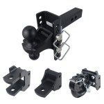 Shocker XR Adjustable Farm Mount Towing Kit with Pintle Hook, Clevis Pin, Standard Drawbar and Black Combo Ball Mount