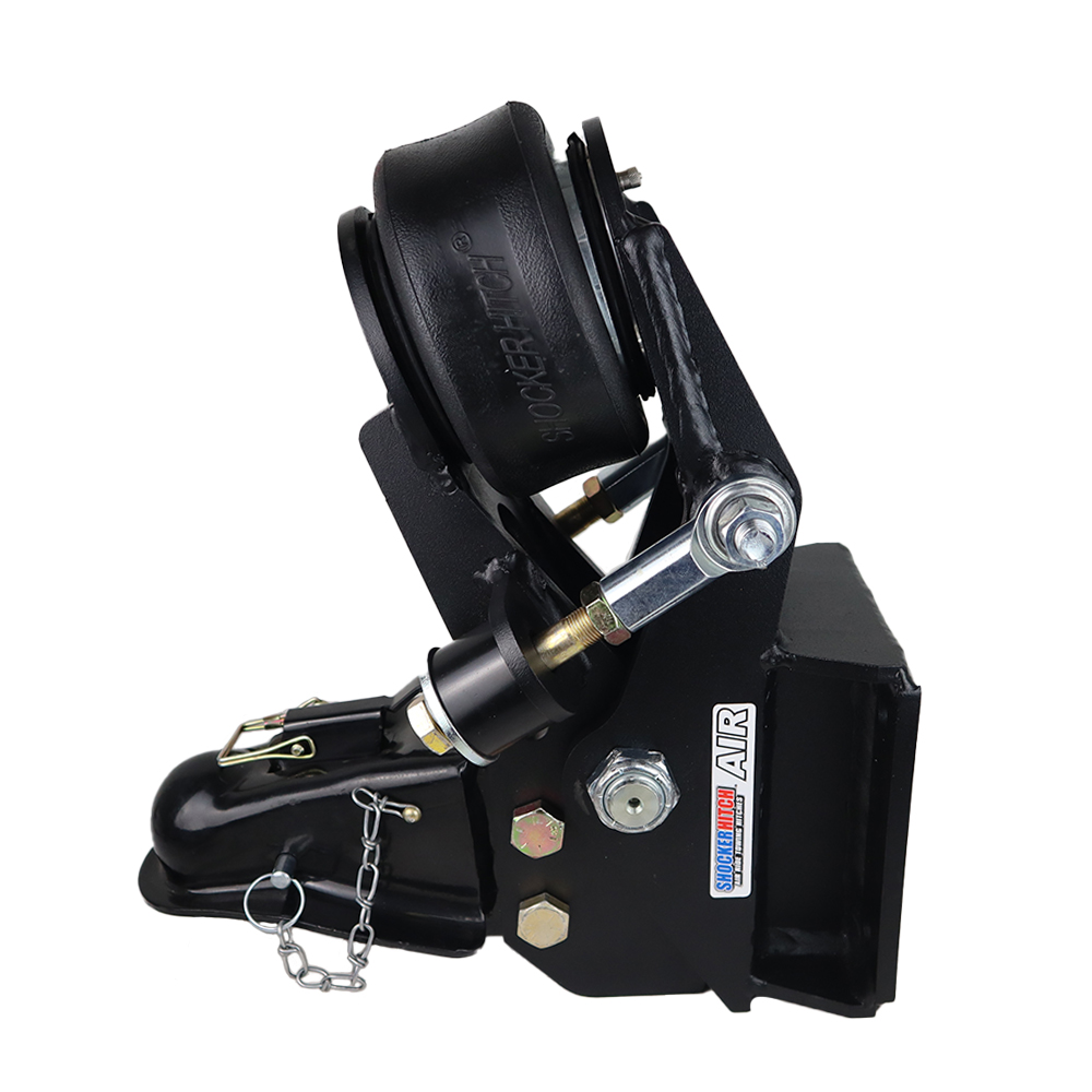 Shocker Tongue Mount Air Hitch with 14K Wallace Coupler - Square Plate Mount - Side