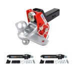 Shocker 12K Impact Cushion Hitch with Sway Tab Combo Ball and Dual Sway Control Towing Kit - 2-1/2" Shank