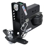 Shocker 12K Max Black Air Bumper Hitch with Drop 2" Ball with Sway Tabs Mount - For 3" Receiver