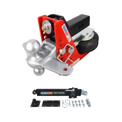 Shocker 20K HD Air Hitch with Sway Tab Combo Ball and Sway Control Towing Kit - 2-1/2" Shank