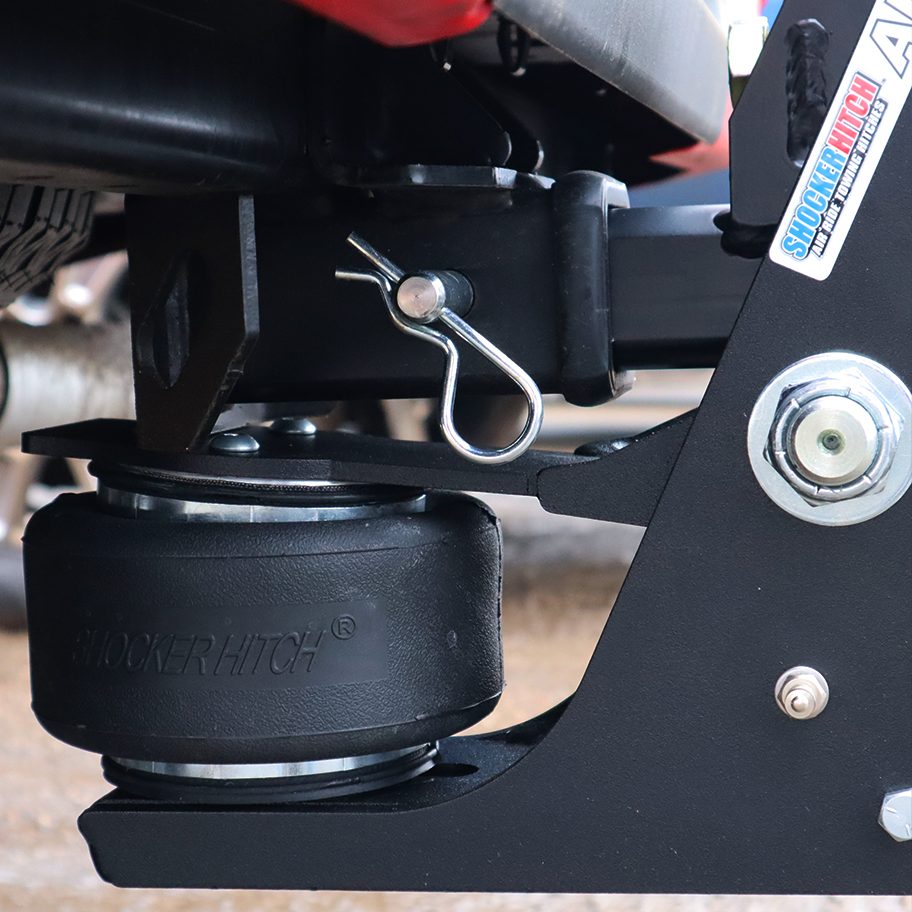 Built in Air Ride Absorbs Bumps, Tugs & Jerks - Max Black Air Hitch - Fully Adjustable