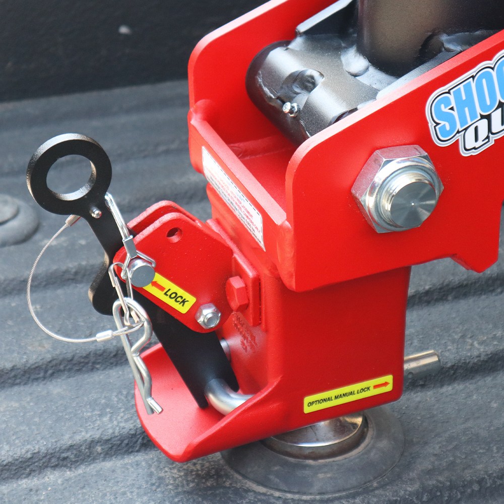 Quick Air Gooseneck with Shift Lock Coupler For 5th Wheel Gooseneck - In Use Coupler