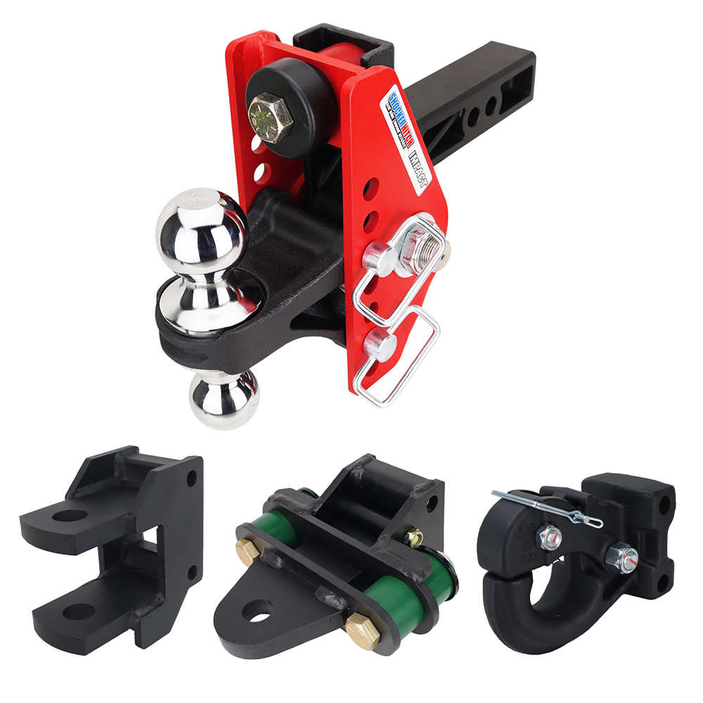 Impact Cushion Hitch Deluxe Farm Kit - Chrome Combo, Pintle, Cushion Drawbar & Clevis Fits 2" Receiver