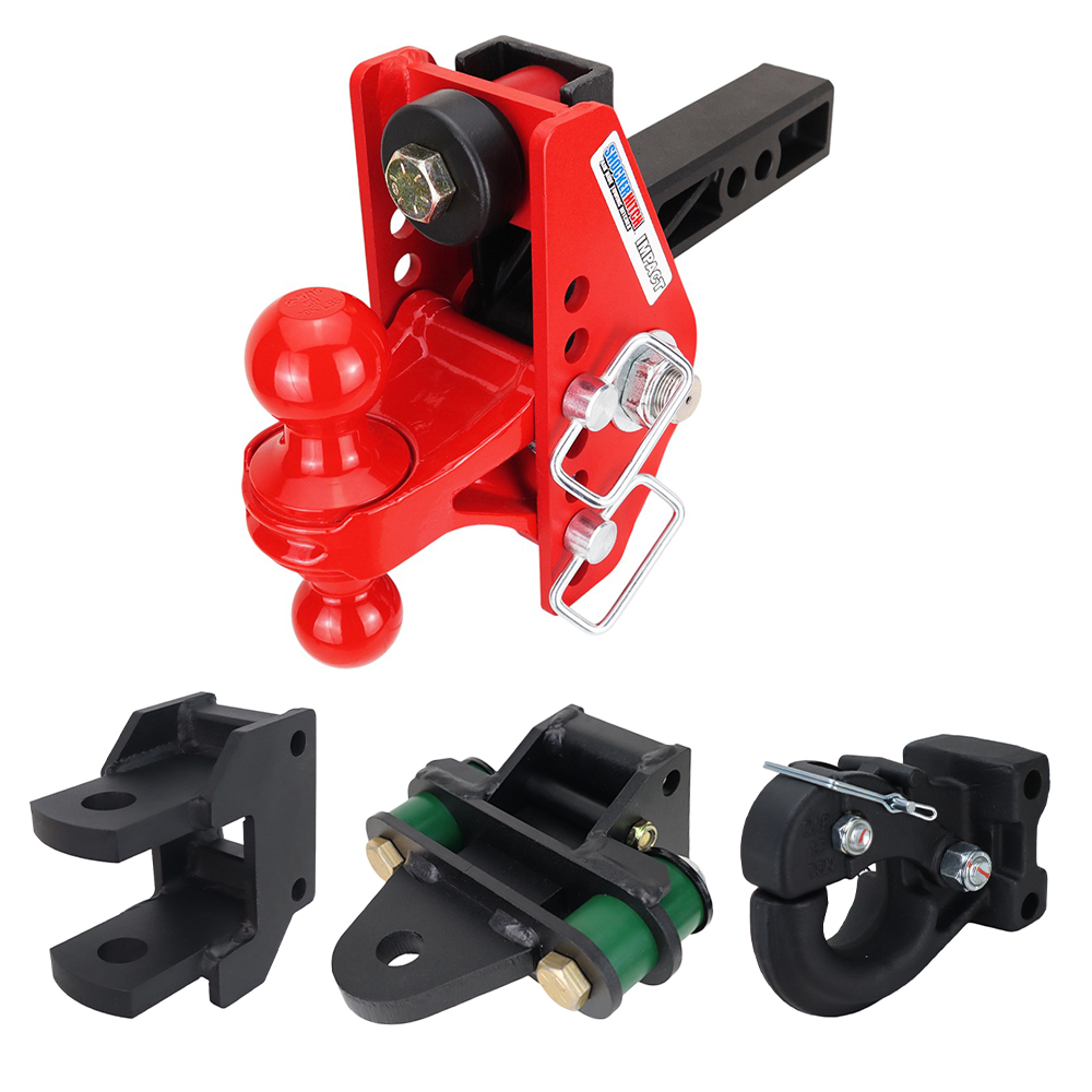 Impact Cushion Hitch Deluxe Farm Kit - Red Combo, Pintle, Cushion Drawbar & Clevis Fits 2" Receiver