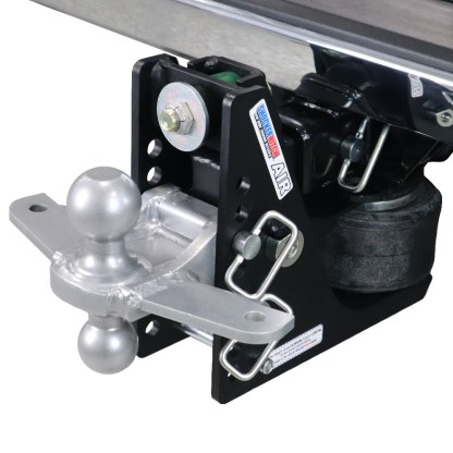Shocker 12K Max Black Air Bumper Hitch with Silver Combo Ball Mount with Sway Tabs
