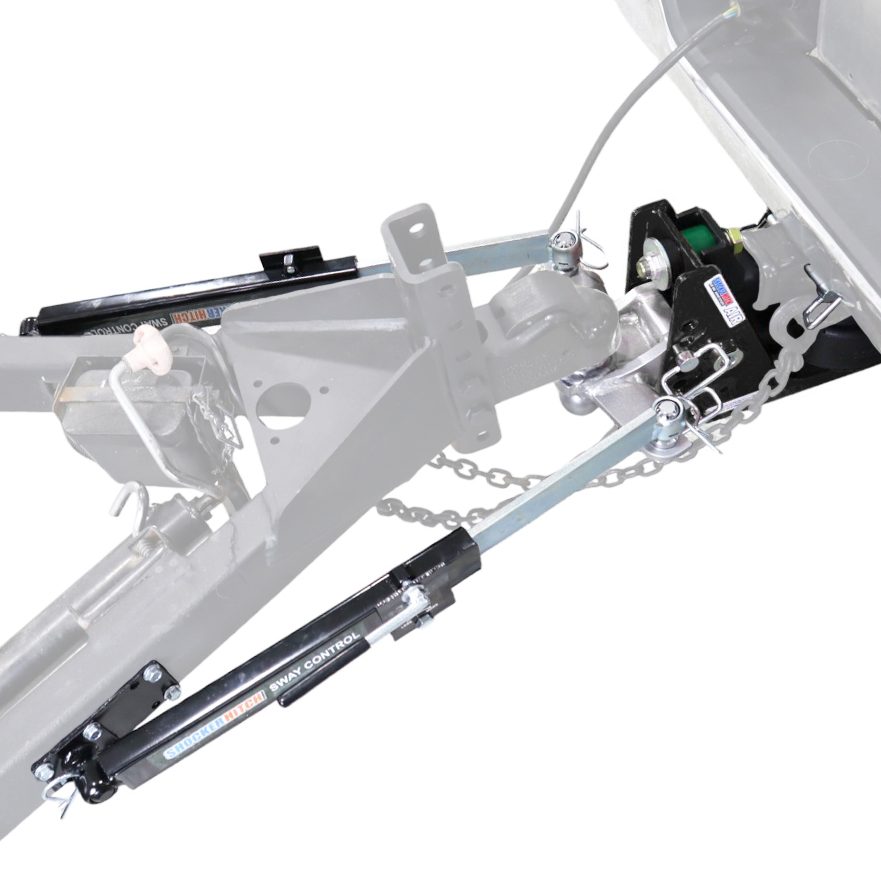 14K Max Black Air Hitch & Combo Ball Sway Tab Mount with Friction Sway Arm Kits