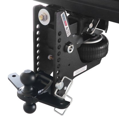 Shocker HD 20K Max Black Super Drop Hitch with Black Combo Ball Mount with Sway Tabs