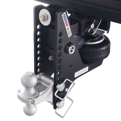 Shocker HD 20K Max Black Super Drop Hitch with Silver Combo Ball Mount