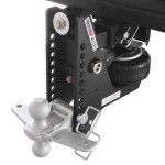 Shocker HD 20K Max Black Super Drop Hitch with Silver Combo Ball Mount with Sway Tabs