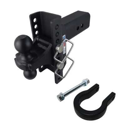 Shocker XR 10-Hole Channel Hitch with Black Combo Ball & Shackle Kit - For 3" Receiver Hitch