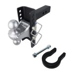 Shocker XR 10-Hole Channel Hitch with Silver Combo Ball & Shackle Kit - For 2 Receiver