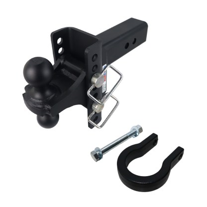 Shocker XR 8-Hole Channel Hitch with Black Combo Ball & Shackle Kit - For 2-1/2" Receiver Hitch