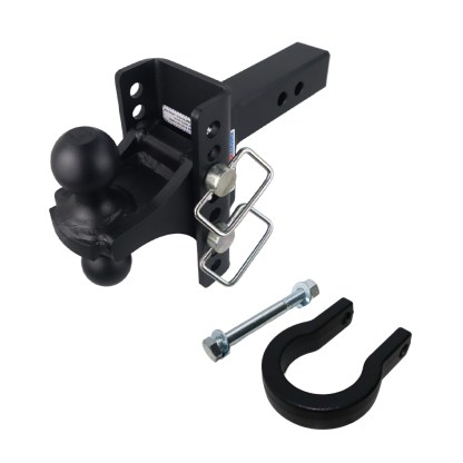 Shocker XR 8-Hole Channel Hitch with Black Combo Ball & Shackle Kit - For 2" Receiver Hitch