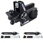 Shocker 12K Max Black Air Hitch with Black Sway Tab Combo Ball and Dual Sway Control Towing Kit - For 2 Receiver