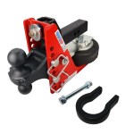Shocker 20K HD Air Bumper Hitch with Black Combo Ball & Shackle Kit - For 2 Receiver