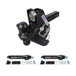 Shocker 20K Impact Max Cushion Hitch with Black Sway Tab Combo Ball and Dual Sway Control Towing Kit - For 2 Receiver