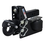 Shocker 12K Max Black Air Bumper Hitch with Adjustable Channel Pintle Hook Mount - For 2-1/2" Receiver