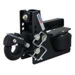 Shocker 12K Max Black Air Bumper Hitch with Adjustable Channel Pintle Hook Mount - For 2" Receiver