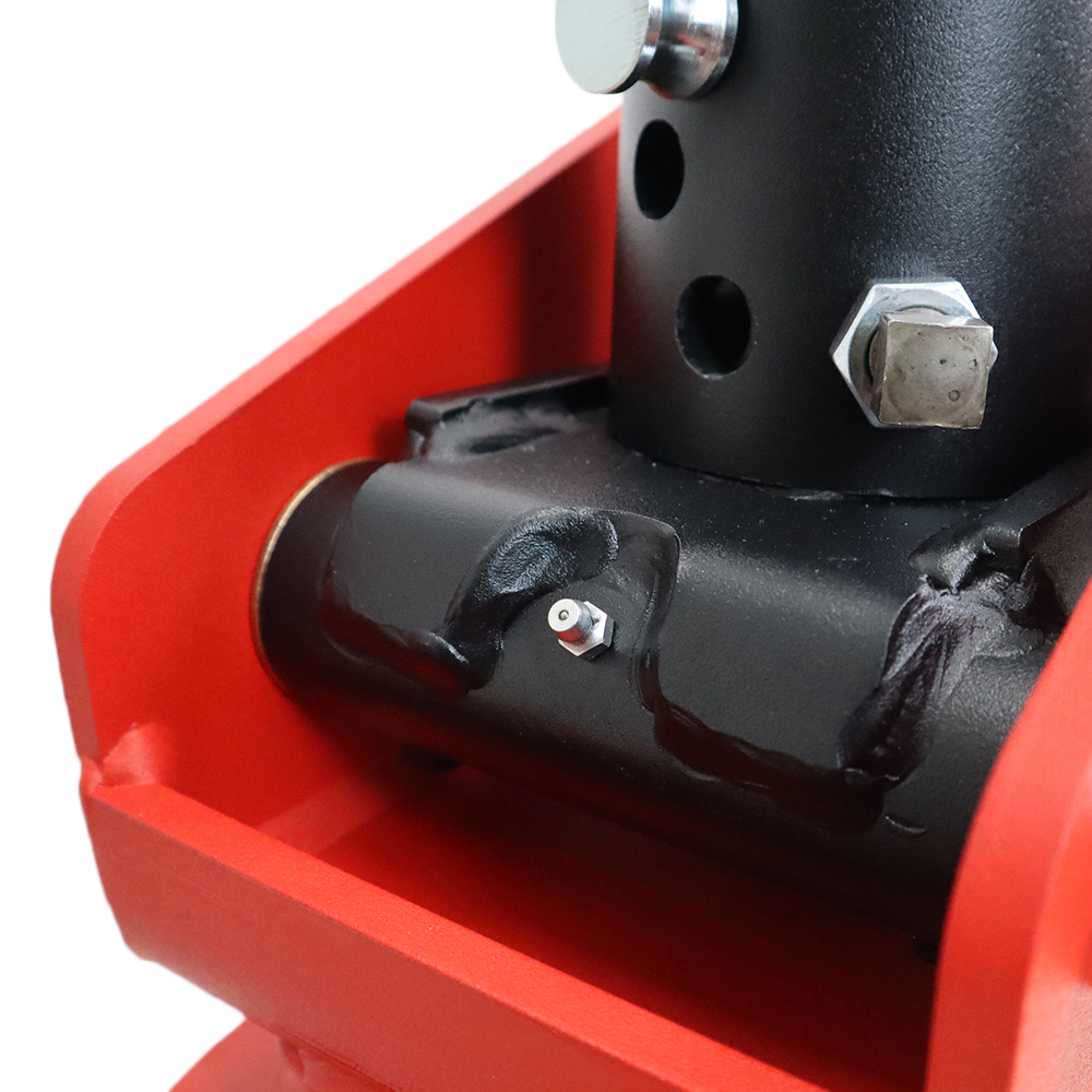 Shocker Multi-Fit Gooseneck Surge Air Hitch with King Pin - Grease Zerk Close Up