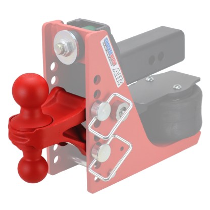 Shocker Hitch Red Combo Ball Mount Attachment with 2" & 2-5/16" Hitch Balls - On Shocker Air Bumper Hitch