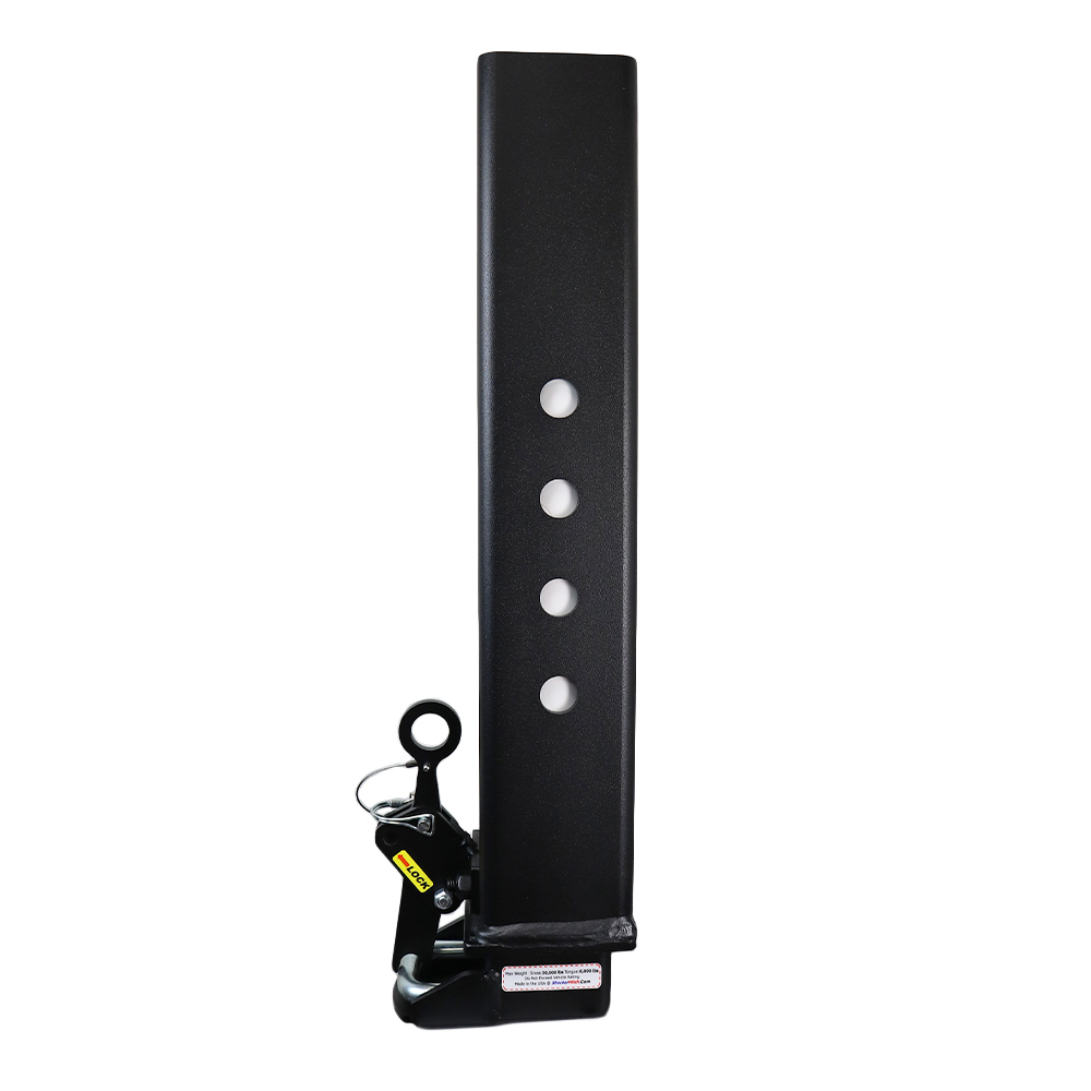 4-1/2" Square Gooseneck Stem with Straight Pins Holes & Shift Lock Coupler (side)