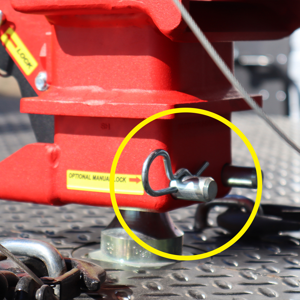 Figure 18: Optional manual lock pin on back of u-bolt (driver's side).