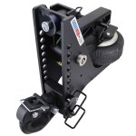 Shocker 20K Super Drop HD Max Black Air Hitch with 10-Ton Pintle Hook Channel Style - For 2" Receiver
