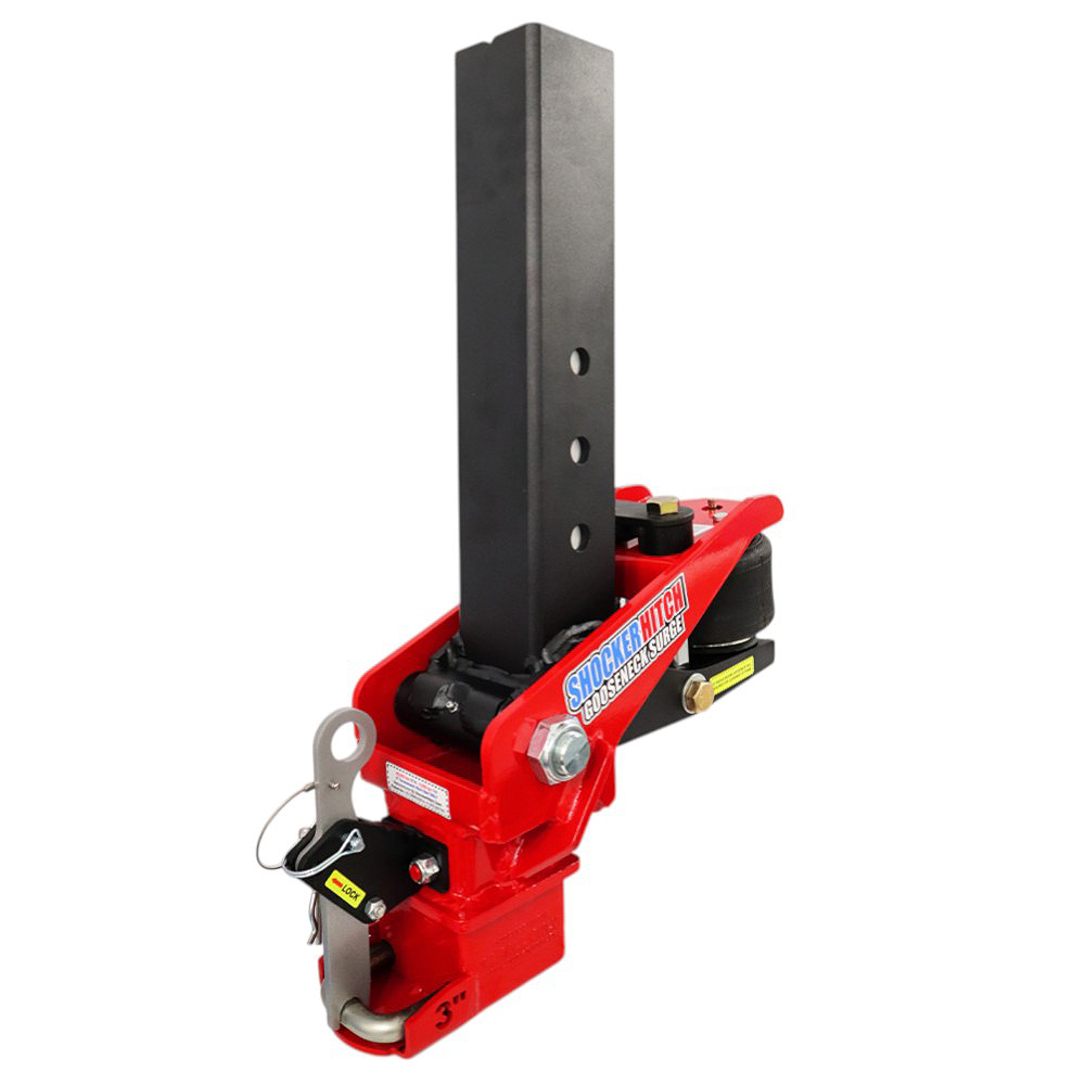 40K Gooseneck Air Hitch & Shift Lock Coupler for 3" Ball - Square Stem