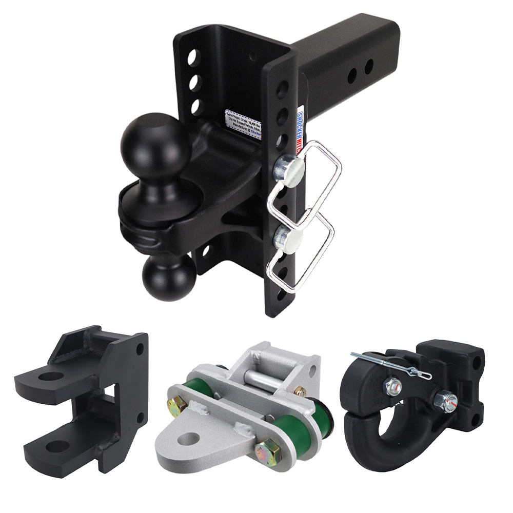 XR 10 Hole Channel Hitch Farm Kit - Black Combo, Pintle, Cushion Drawbar & Clevis Fits 2-1/2" Receiver
