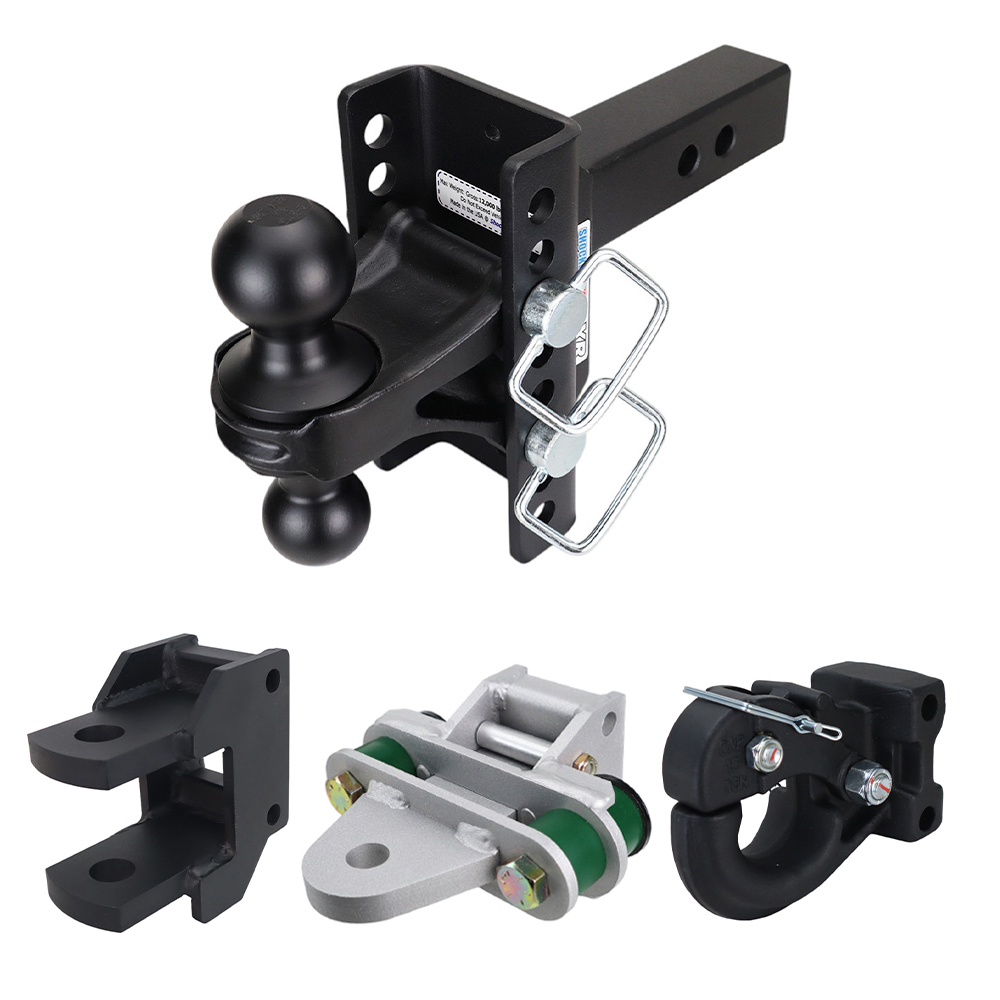 XR 8 Hole Channel Hitch Farm Kit - Black Combo, Pintle, Cushion Drawbar & Clevis Fits 2" Receiver