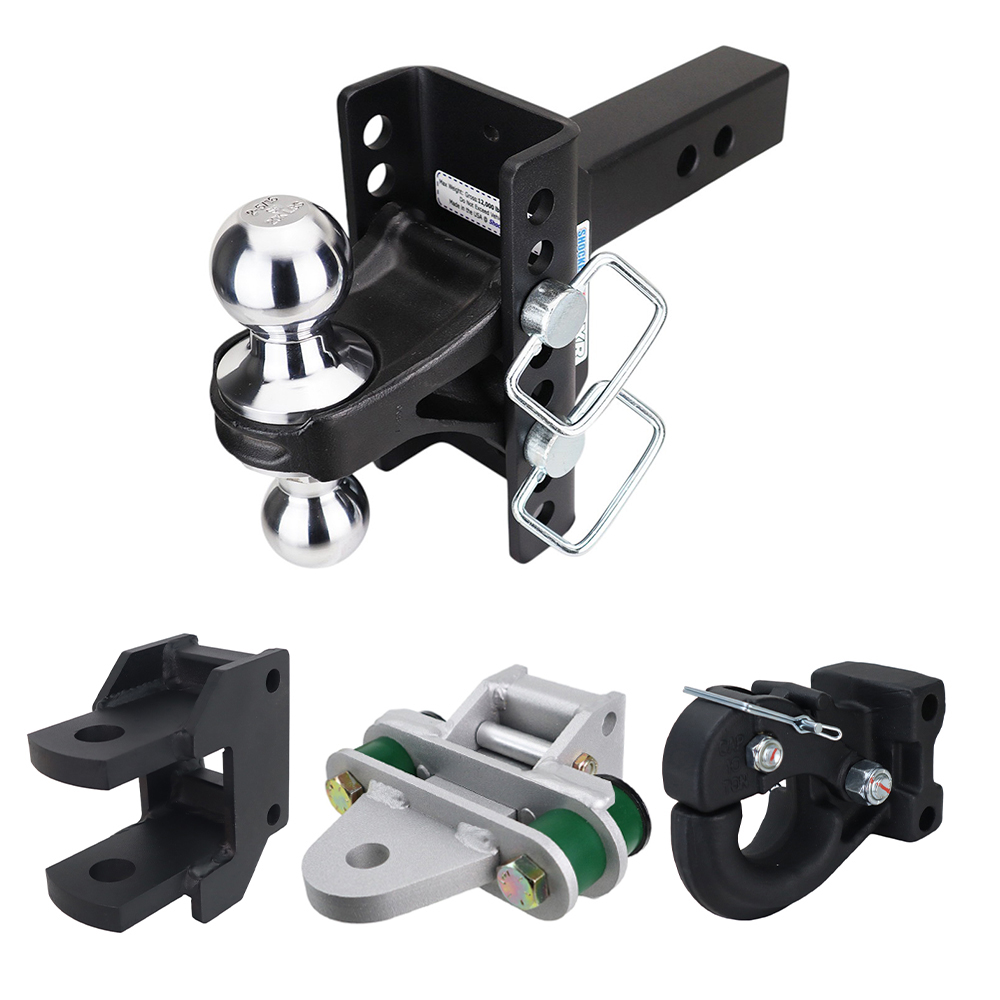 XR 8 Hole Channel Hitch Farm Kit - Chrome Combo, Pintle, Cushion Drawbar & Clevis Fits 2" Receiver