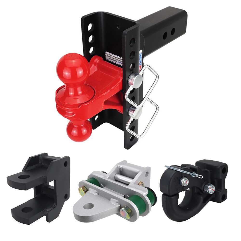 XR 10 Hole Channel Hitch Farm Kit - Red Combo, Pintle, Cushion Drawbar & Clevis Fits 2-1/2" Receiver