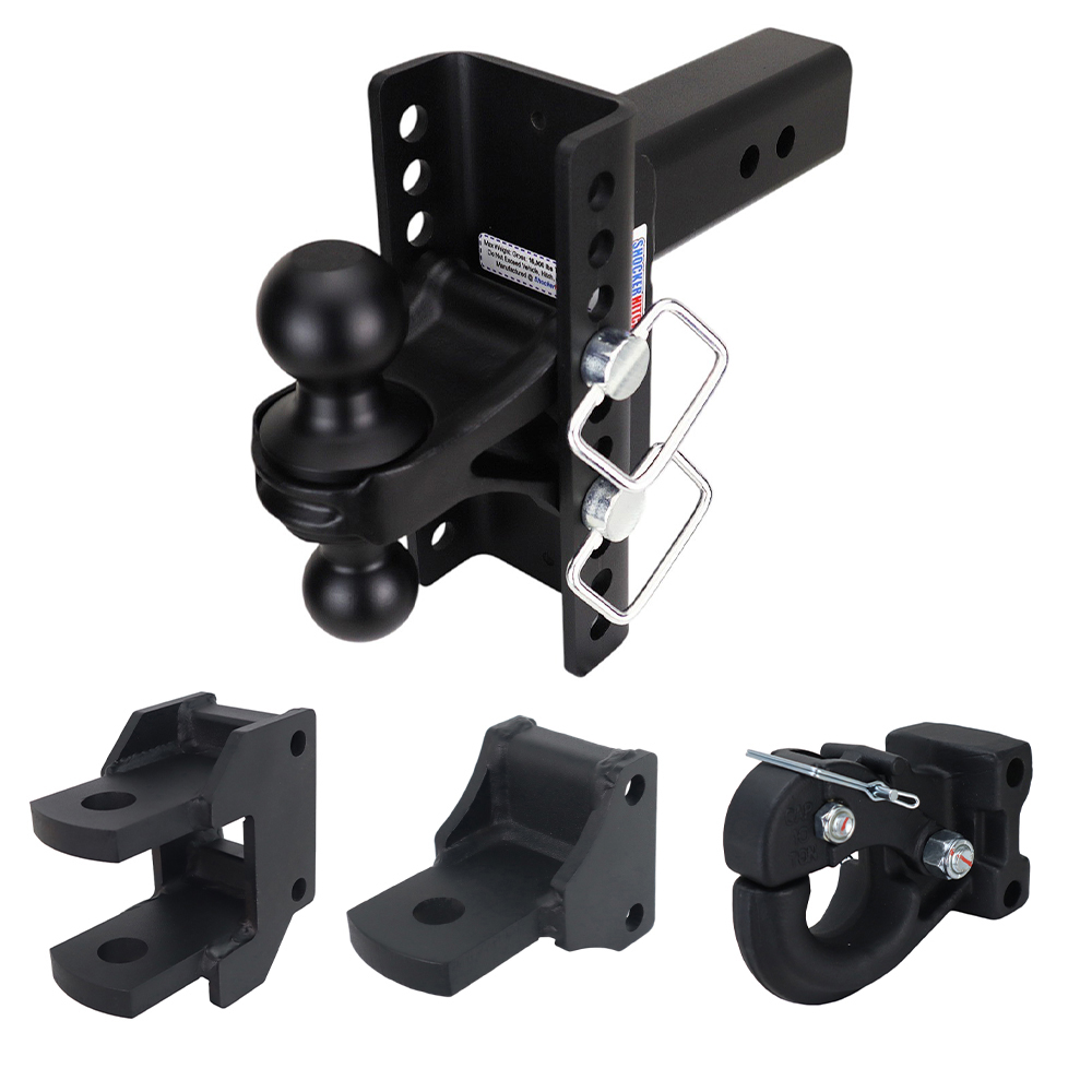 XR 10 Hole Channel Hitch Farm Kit - Black Combo, Pintle, Drawbar & Clevis Fits 2-1/2" Receiver