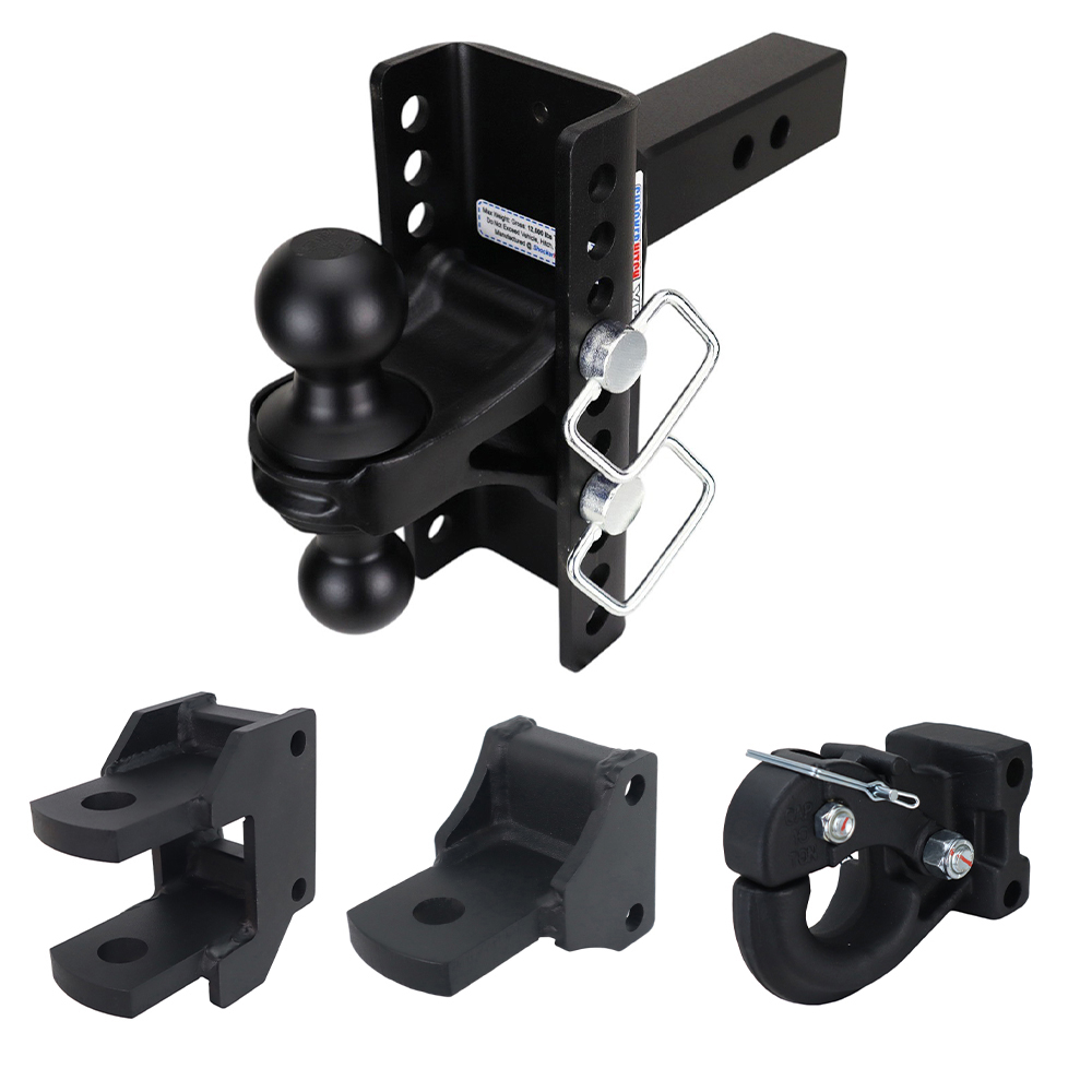 XR 10 Hole Channel Hitch Farm Kit - Black Combo, Pintle, Drawbar & Clevis Fits 2" Receiver
