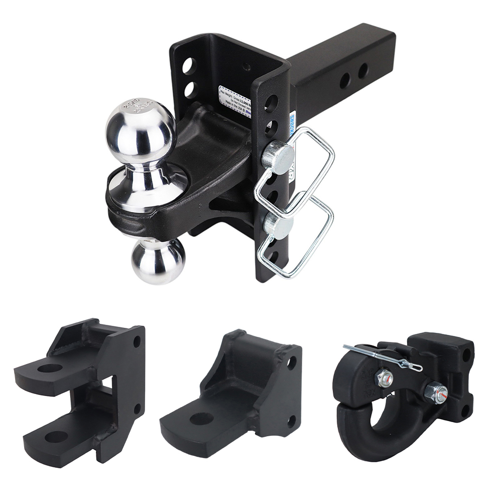 XR 8 Hole Channel Hitch Farm Kit - Chrome Combo, Pintle, Drawbar & Clevis Fits 2" Receiver