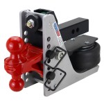 Shocker 10K Streamline Aluminum Air Bumper Hitch with Red Combo Ball Mount - For 2" Receiver