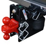 Shocker 12K Max Black Air Bumper Hitch with Red Combo Ball Mount