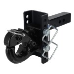 Shocker XR Adjustable Bumper Hitch with Channel Pintle Hook Mount - 8-Hole Channel - For 2" Receiver