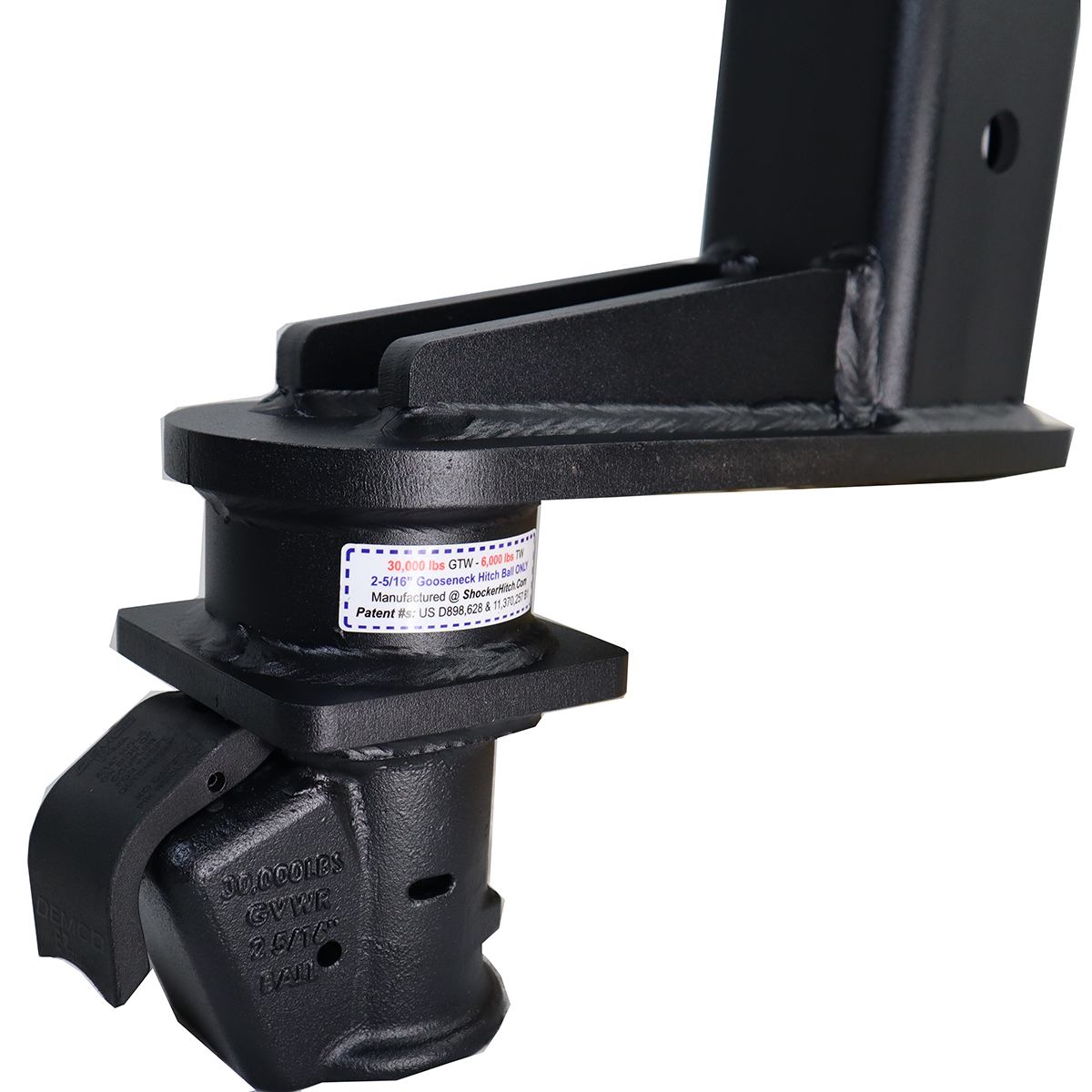 9" Offset Dual Gusset Supports & Collar Plating Steel for Demco Coupler - Matte Black - Square Stem