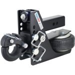 Shocker 20K Max Black HD Air Bumper Hitch with Adjustable Channel Pintle Hook Mount - For 2-1/2" Receiver