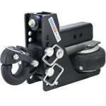 Shocker 20K Max Black HD Air Bumper Hitch with Adjustable Channel Pintle Hook Mount - For 3" Receiver