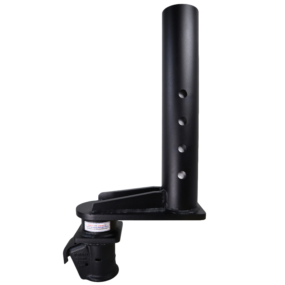 Shocker 30K Gooseneck Stem & 9" Offset Demco Coupler - Round Stem with Straight Holes - Black