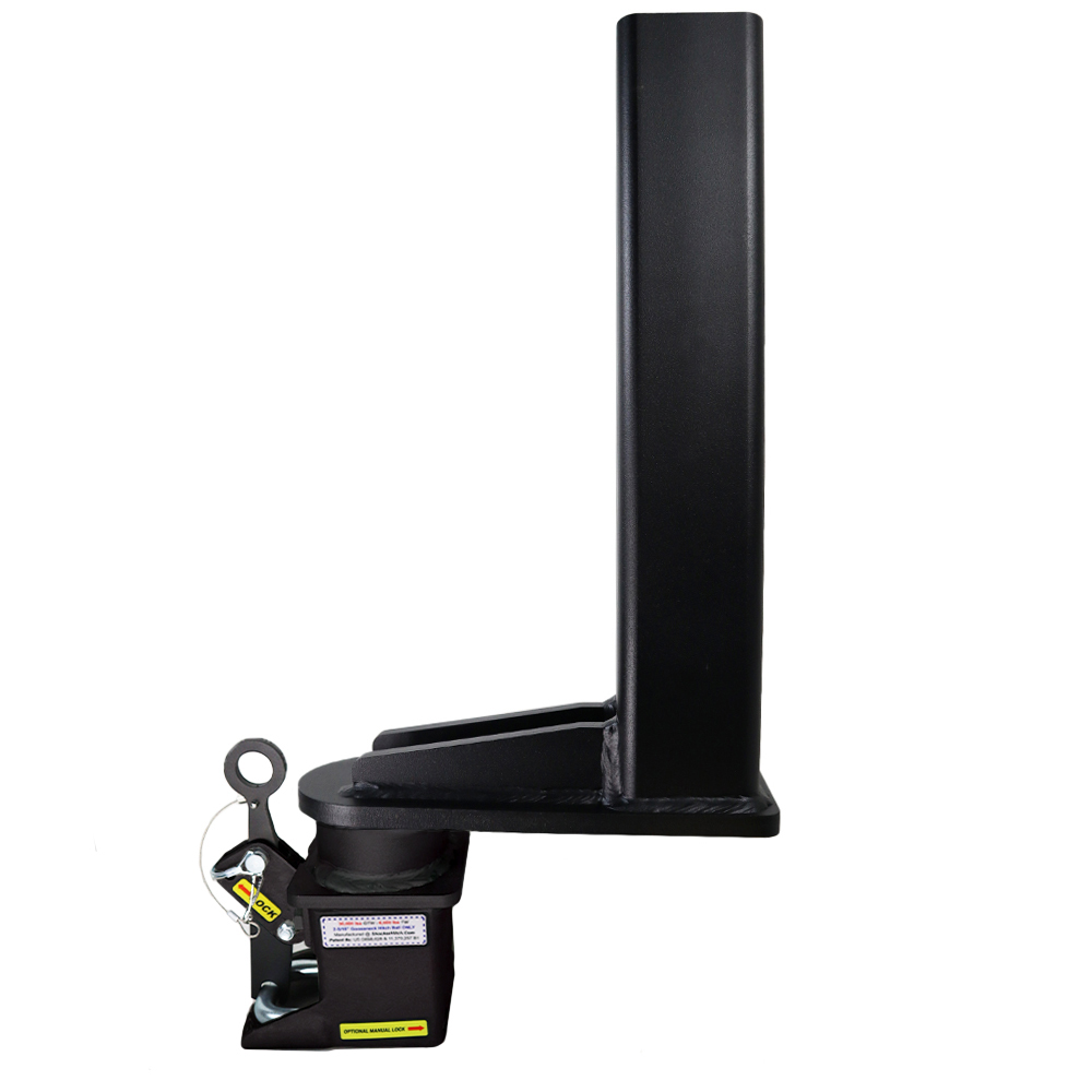 Shocker 30K Gooseneck Stem & 9" Offset Shift Lock Coupler - Square Blank Stem - Black