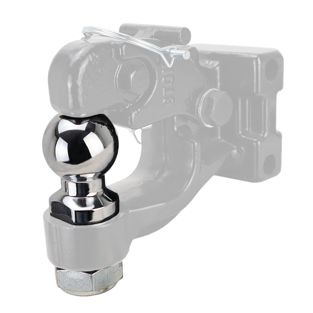 Shocker 2" Chrome Pintle Hitch Ball with 1-1/4" Diameter 2-1/4" Shank - Installed