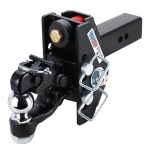 Shocker 20K Impact Max Dual Cushion Bumper Hitch with Adjustable Channel Pintle Hook & 2-5/16" Ball Combo - For 2-1/2" Receiver