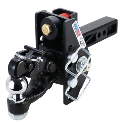 Shocker 20K Impact Max Dual Cushion Bumper Hitch with Adjustable Channel Pintle Hook & 2-5/16" Ball Combo - For 2" Receiver