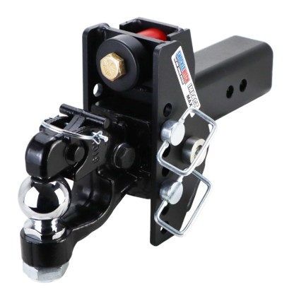 Shocker 20K Impact Max Dual Cushion Bumper Hitch with Adjustable Channel Pintle Hook & 2-5/16" Ball Combo - For 3" Receiver
