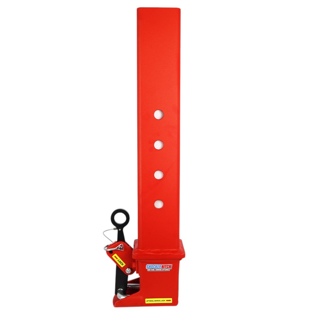 Shocker Square Gooseneck Stem & Shift Lock Coupler for 2-5/16" Ball - Red